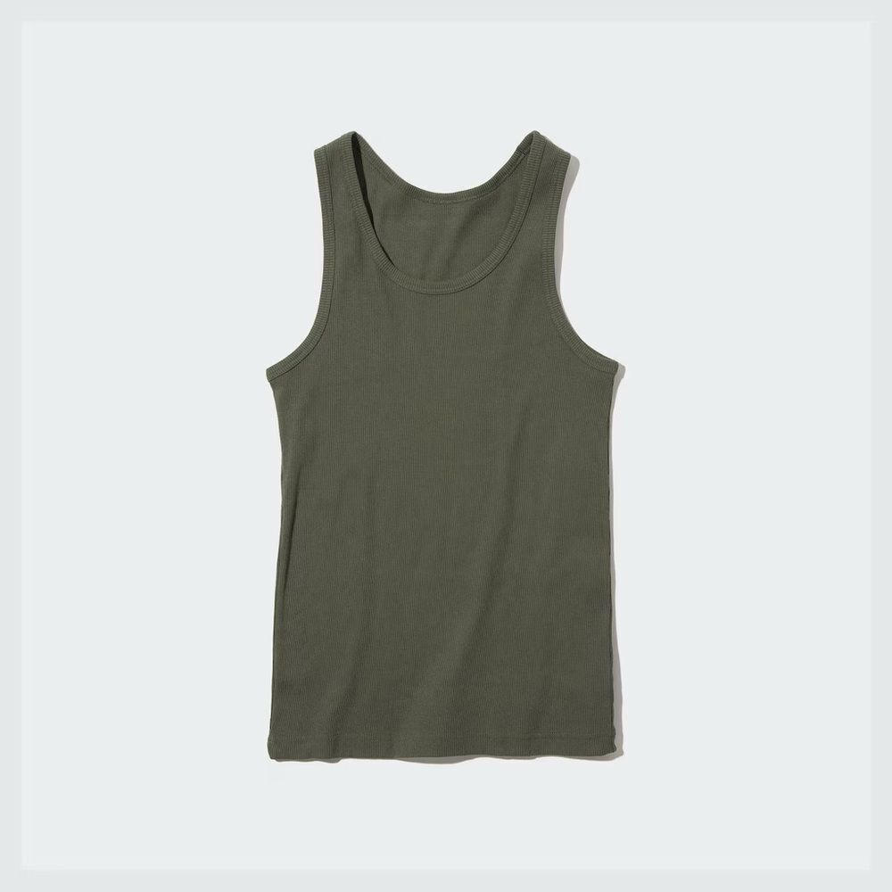 Light green ribbed tank top DENVER HAYES